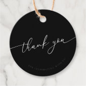 Black Modern Calligraphy Wedding Vielen Dank Geschenkanhänger (Vorderseite)