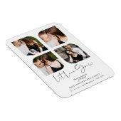 Black Modern Chic Clover Collage 4 Fotos Hochzeit Magnet (Rechte Seite)