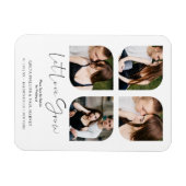 Black Modern Chic Clover Collage 4 Fotos Hochzeit Magnet (Horizontal)