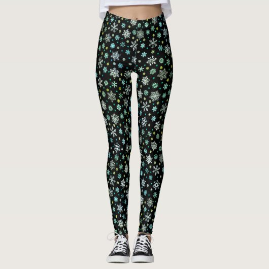 Black Modern Chic Elegante Leggings (Vorderseite)