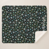 Black Modern Chic Elegante Snowflakes Individuelle Sherpadecke (Vorderseite (Horizontal))