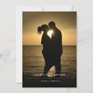 Black Modern Chic Minimal Foto Hochzeit Save The Date