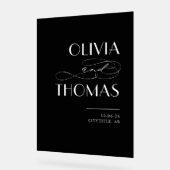 Black Modern Chic Wedding Willkommen Acrylschild (Winkel)