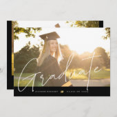 Black Modern Class of 2024 Abschluss Ankündigung (Vorne/Hinten)