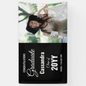 Black Modern Classic Foto Abschluss Banner (Vertikal)