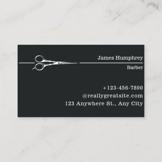 Black Modern Classic Hair Stylist Barbershop Visitenkarte (Rückseite)