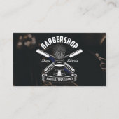 Black Modern Classic Hair Stylist Barbershop Visitenkarte (Vorderseite)