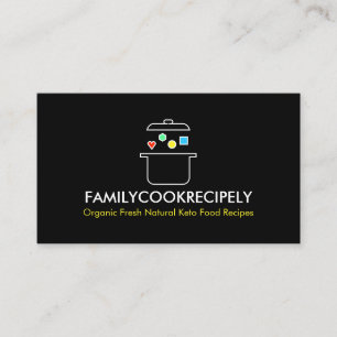 Black Modern Cooking geometrischer Esstisch Visitenkarte