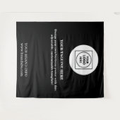Black Modern Corporate Event Logo Display Banner Wandteppich (Vorderseite (Horizontal))