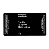 Black Modern Cosmetics Flasche Label (Vorne)
