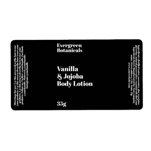Black Modern Cosmetics Flasche Label (Vorne)