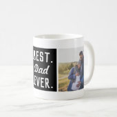 Black Modern Custom 2 Foto Bester Vater je Tasse (VorderseiteRechts)