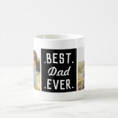 Black Modern Custom 2 Foto Bester Vater je Tasse (Mittel)