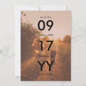 Black Modern Date Typography Photo Save the Date (Vorderseite)