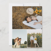 Black Modern Date Typography Photo Save the Date (Rückseite)