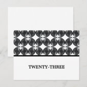 Black Modern Deko Tischnummer Postcard (Vorne/Hinten)