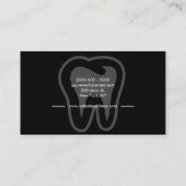 Black Modern Dentist Tooth Visitenkarte (Rückseite)