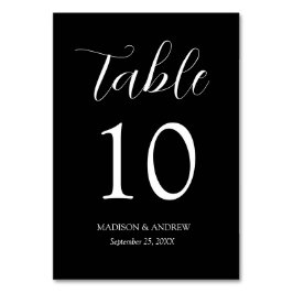 Black Modern Elegance Wedding Tischnummer