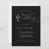 Black Modern Elegante Calligrafy Wedding Einladung (Vorderseite)