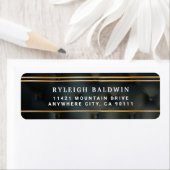 Black Modern Elegante Return Address Label (Insitu)