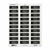 Black Modern Elegante Return Address Label (Vorne)