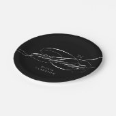 Black Modern Elegante Script Foto Graduation Party Pappteller (Schrägansicht)