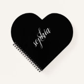 Black Modern Elegany Monogram Name Script Notizblock (Vorderseite)