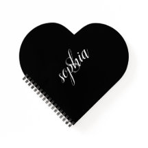 Black Modern Elegany Monogram Name Script