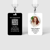 Black Modern Employee Photo QR Code Badge Ausweis