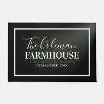 Black Modern Farm Family Monogram