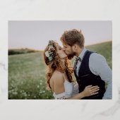 Black Modern Foil Foto Danke Karte (Rückseite)