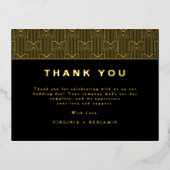 Black Modern Foil Foto Danke Karte (Vorderseite)