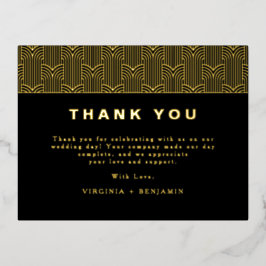 Black Modern Foil Foto Danke Karte