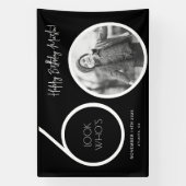 Black Modern Foto 60. Geburtstagsbanner Banner (Vertikal)
