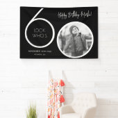 Black Modern Foto 60. Geburtstagsbanner Banner (InSitu)