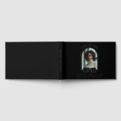 Black Modern Foto Abschluss Silver Gästebuch (Voll)