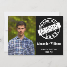Black Modern Foto Graduation Party Einladung