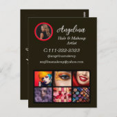 Black Modern Foto Makeup Künstler Postkarte (Vorne/Hinten)