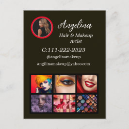 Black Modern Foto Makeup Künstler Postkarte