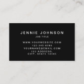 Black Modern Foto Minimal QR CODE Business Card Visitenkarte (Rückseite)