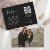Black Modern Foto QR Code Danke Karte