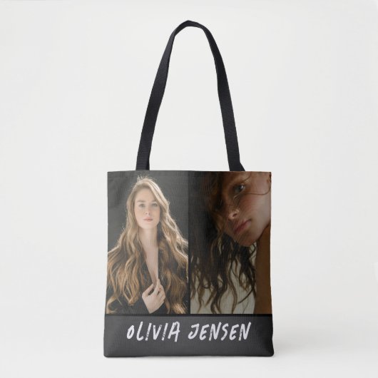 Black Modern Foto Totbag Tasche (Vorderseite)