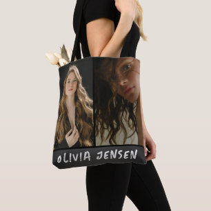 Black Modern Foto Totbag Tasche