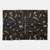 Black Modern Gold Arch elegant und zeitgemäß Geschirrtuch (Horizontal)