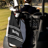 Black Modern Golfer Sports Classic Name Monogram Golfhandtuch