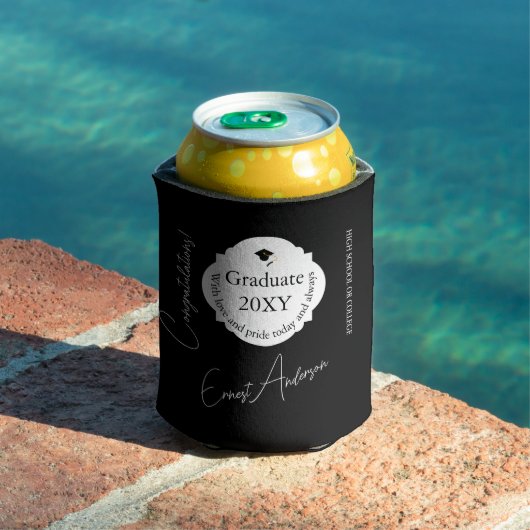 Black Modern Graduate Herzlichen Glückwunsch Absch Dosenkühler (In Situ Pool)