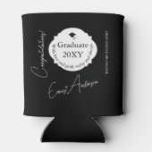 Black Modern Graduate Herzlichen Glückwunsch Absch Dosenkühler (Rückseite)