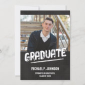 Black Modern Grunge Foto Einladung (Rückseite)