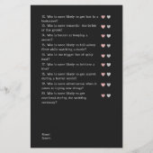 Black Modern Guess Who Wedding Brautparty Game (Rückseite)