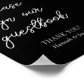 Black Modern Guestbook Wedding Sign Poster (Ecke)